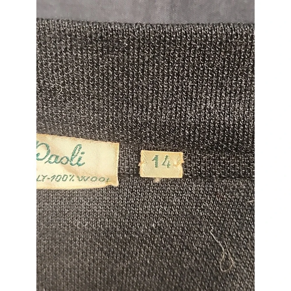 Vintage Gino‎ Paoli Skirt Apron Size 14 Pocket Embroidered 100% Wool